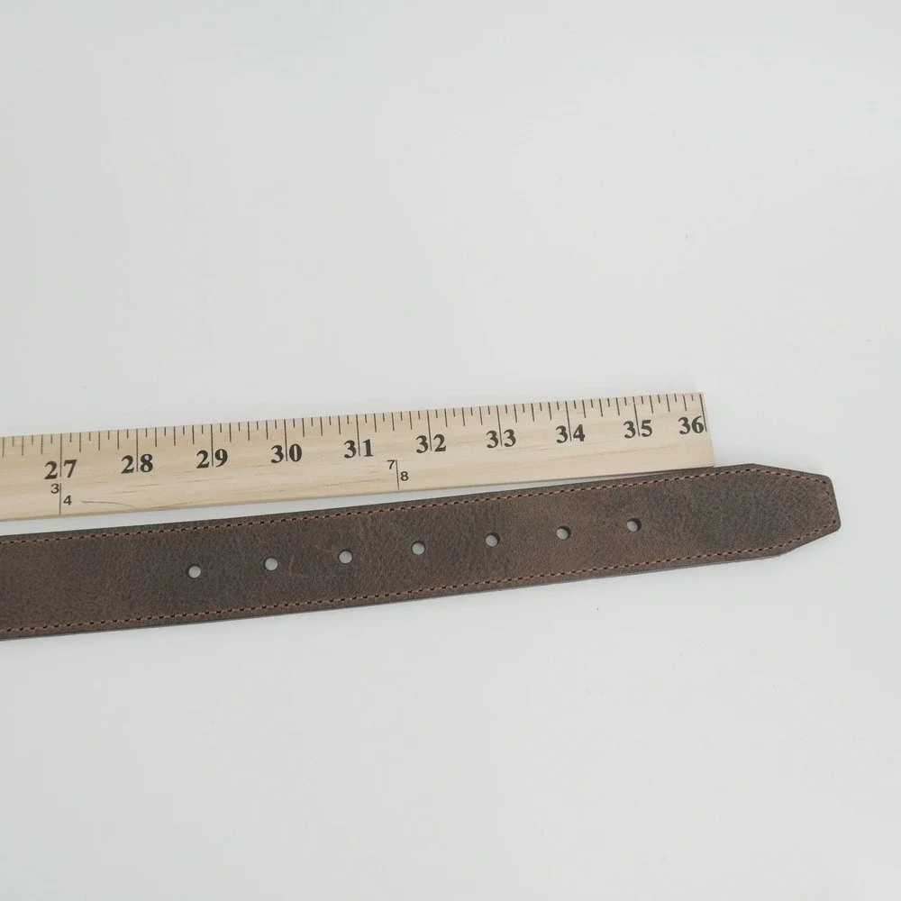 Lucky Brand Leather Belt Mens 36 Dark Brown Matte Black Buckle LOPM-3603